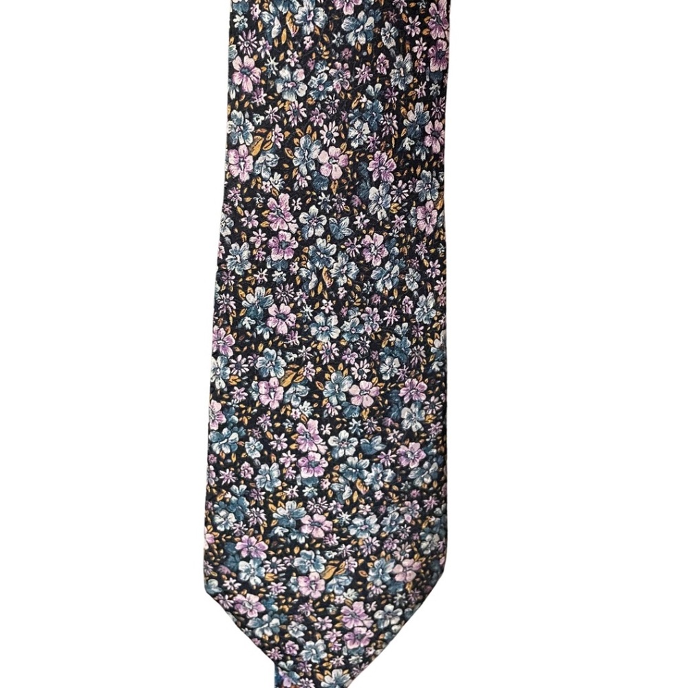 Vintage Lanvin Tie - Multi-Color Floral Motif 100% Silk, Repairable